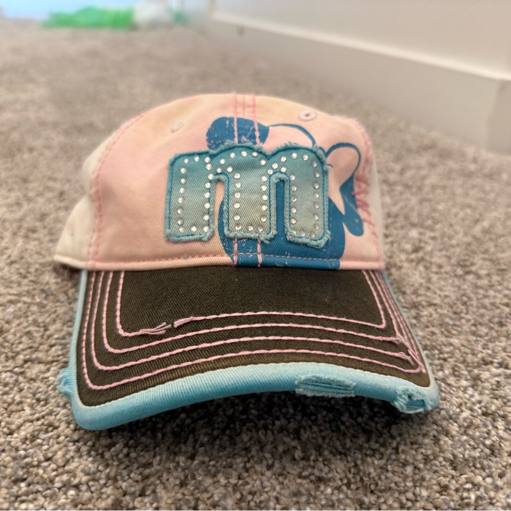 Minnie Mouse Distressed Baseball Hat